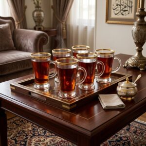 طقم مج شاي،هايبل,6قطع ،مدهب،180مل،تركي