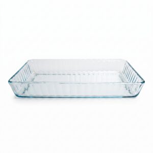 صينيه زجاج فرن مستطيل مضلع 30.6x20.9cm , تركي